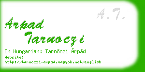 arpad tarnoczi business card